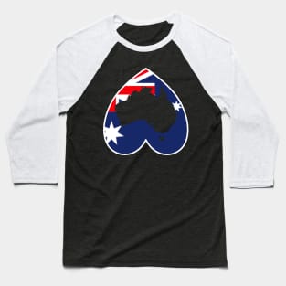 Love Australia Down Under Heart Baseball T-Shirt